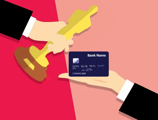 hand with credit card - Credit rewards