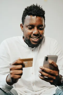 man checking his credit - budgeting credit